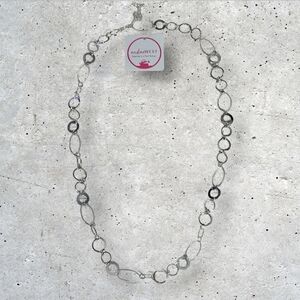NWT nadineWest Silver Ring Layering Necklace ~36"
